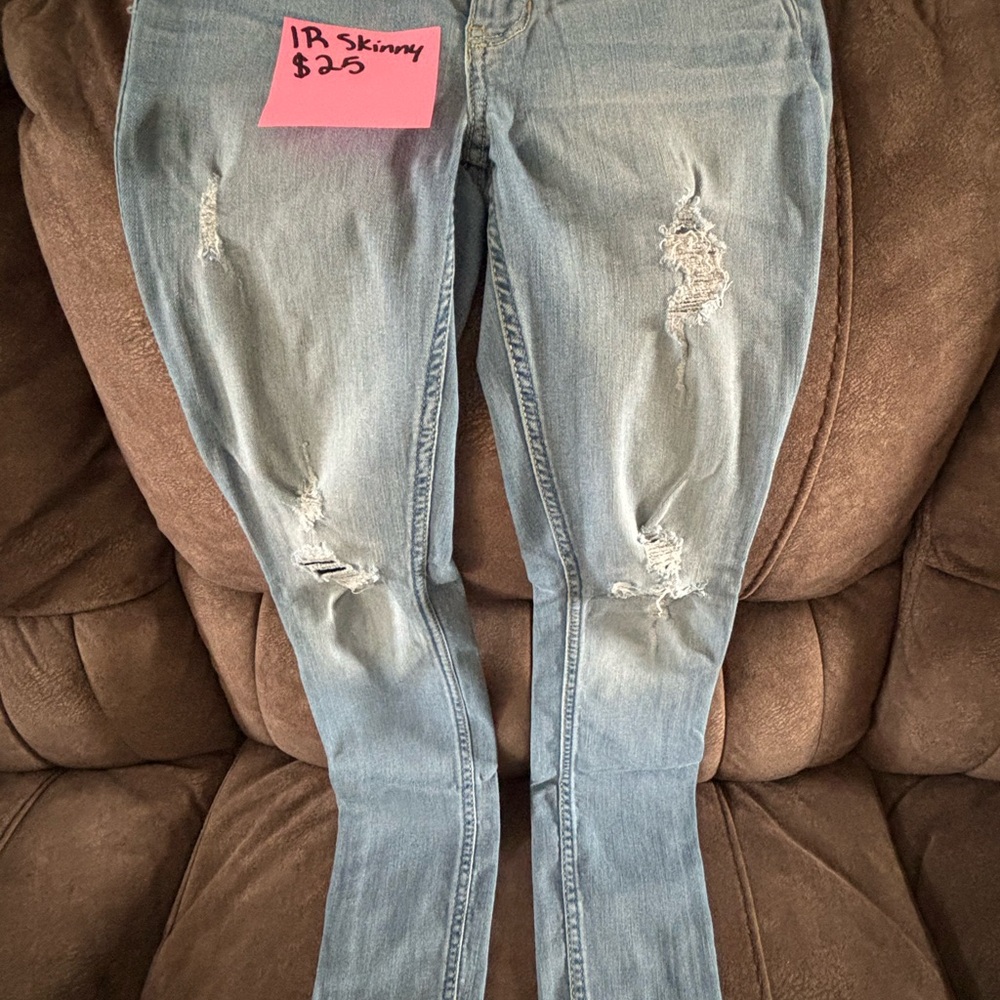 Light Blue Distressed Hollister Skinny Jeans
